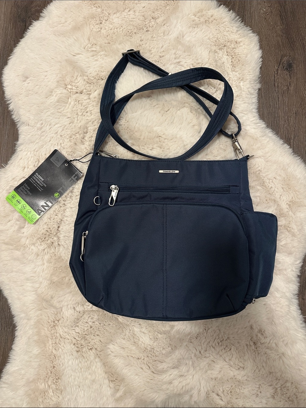 Travelon Navy Blue Crossbody Bag with Front Pocket